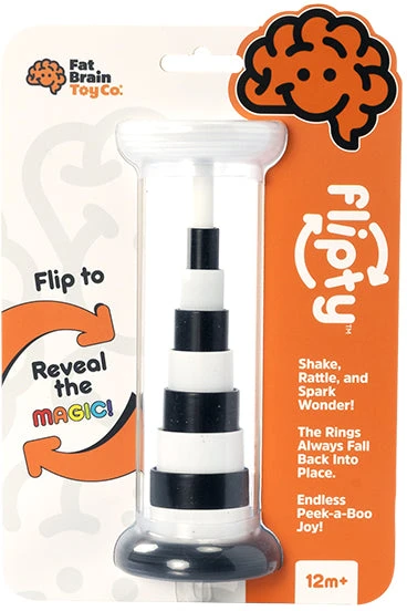 Fat Brain Toys Flipty – apverčiamas sensorinis žaislas-barškutis