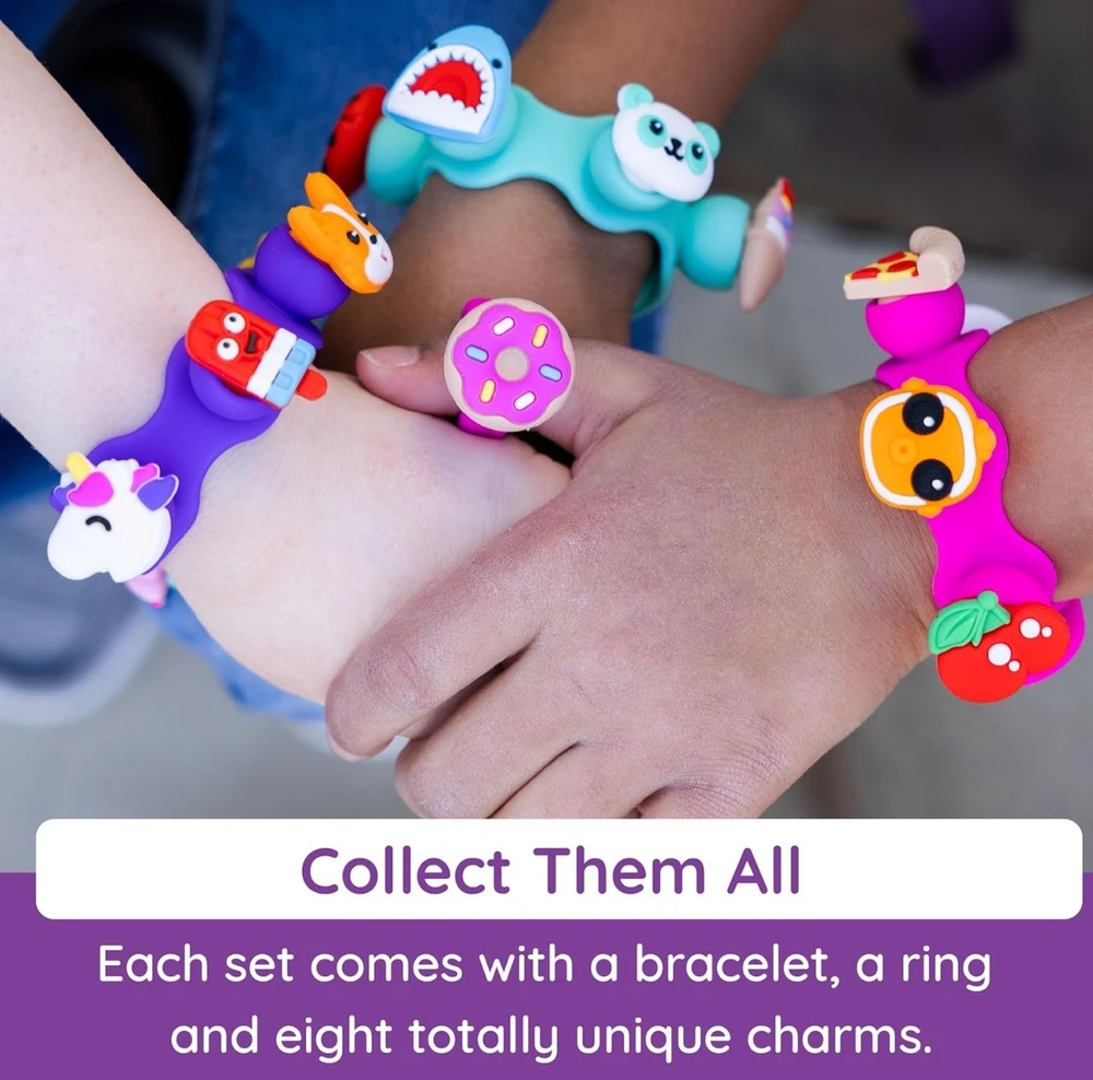 Fat Brain Toys Plip Charms silikoninė apyrankė - violetinė