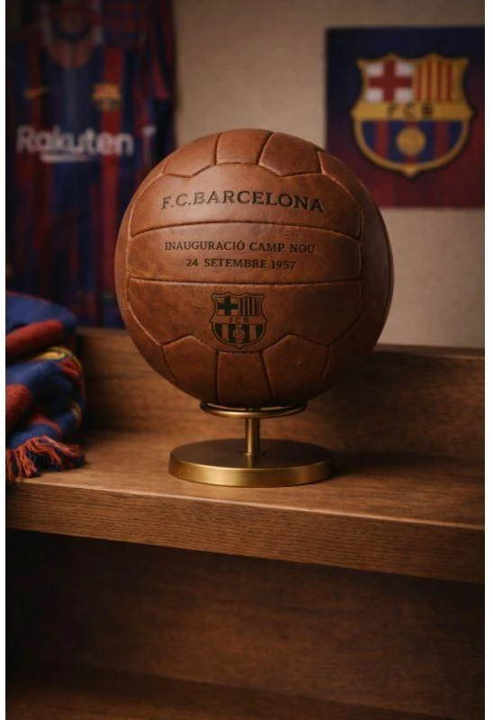 FC Barcelona Camp Nou Retro Futbolo Kamuolys Oficialiai Licencijuotas Natūrali Oda B1048