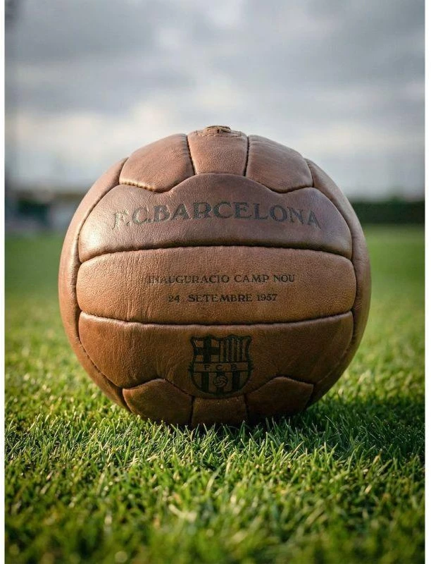 FC Barcelona Camp Nou Retro Futbolo Kamuolys Oficialiai Licencijuotas Natūrali Oda B1048