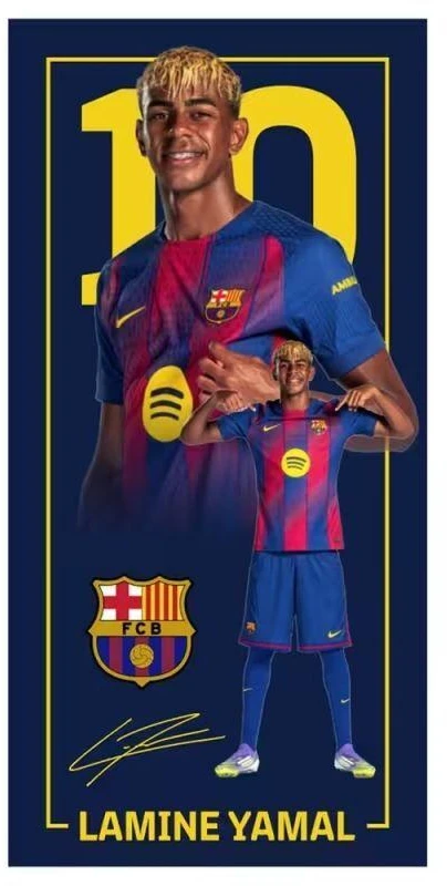 FC Barcelona paplūdimio rankšluostis Yamal iš mikropluošto 70x140 124609