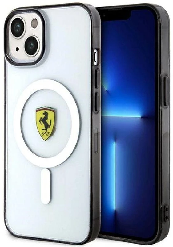 Ferrari FEHMP14MURKT Apple iPhone 14 Plus / 15 Plus 6.7″ skaidrus kietas dėklas Outline Magsafe