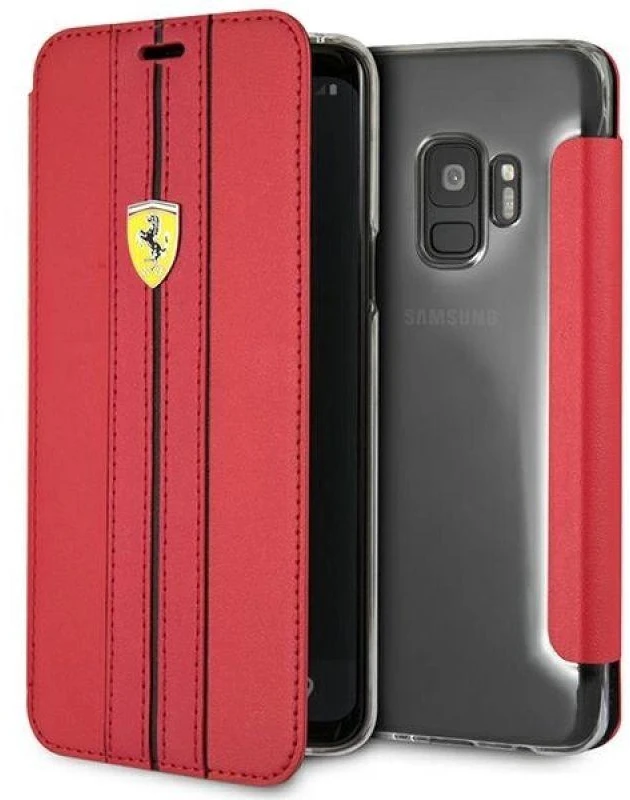 Dėklas „Ferrari“ knyga FESURFLBKTS9REB S9 G960 raudona miesto