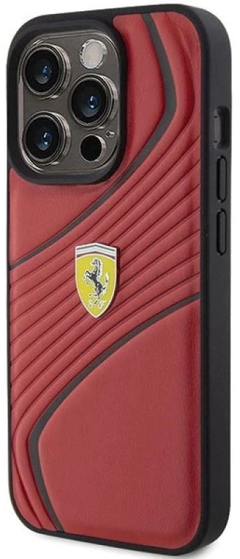 Ferrari FEHCP15LPTWR Apple iPhone 15 Pro 6.1″ red kietas dėklas Twist Metal Logo
