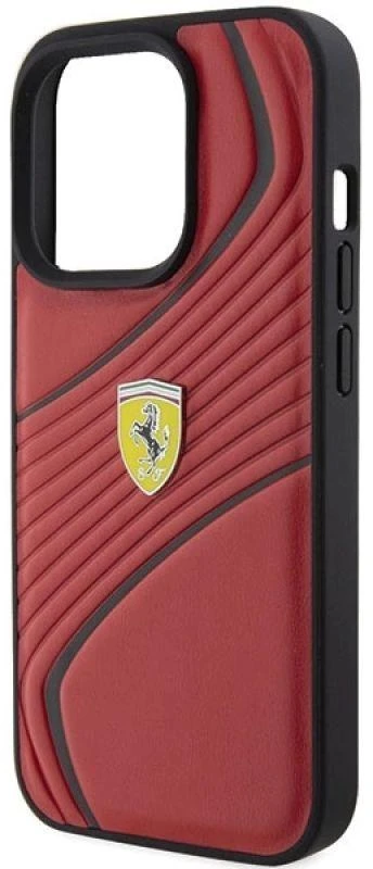 Ferrari FEHCP15LPTWR Apple iPhone 15 Pro 6.1″ red kietas dėklas Twist Metal Logo