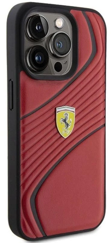 Ferrari FEHCP15LPTWR Apple iPhone 15 Pro 6.1″ red kietas dėklas Twist Metal Logo