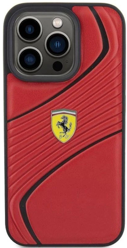 Ferrari FEHCP15LPTWR Apple iPhone 15 Pro 6.1″ red kietas dėklas Twist Metal Logo