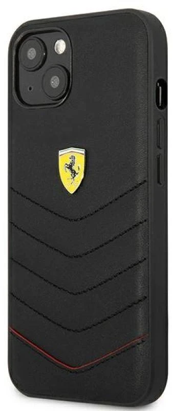 Ferrari FEHCP13SRQUK Apple iPhone 13 mini 5,4″ juodos spalvos kietas dėklas Off Track Quilted