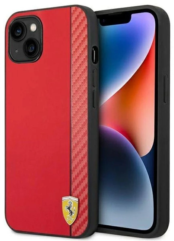 Ferrari FEHCP14MAXRE Apple iPhone 14 Plus / 15 Plus 6.7″ red kietas dėklas Carbon