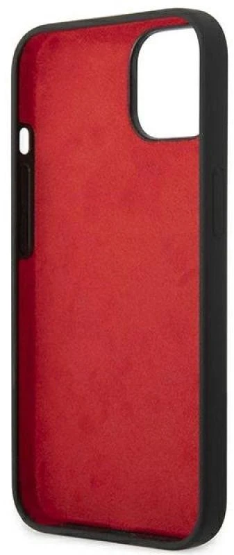 Ferrari FEHCP14MSIBBK Apple iPhone 14 Plus /15 Plus 6,7″ juodos spalvos kietas dėklas Silicone Metal Logo
