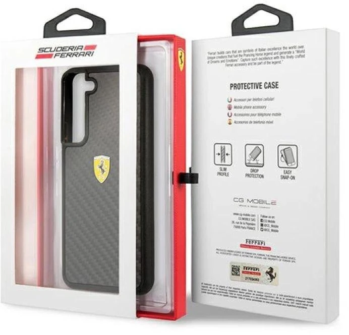 Ferrari FEHCS22MFCAK S22+ S906 juodos spalvos kietas dėklas On Track Real Carbon