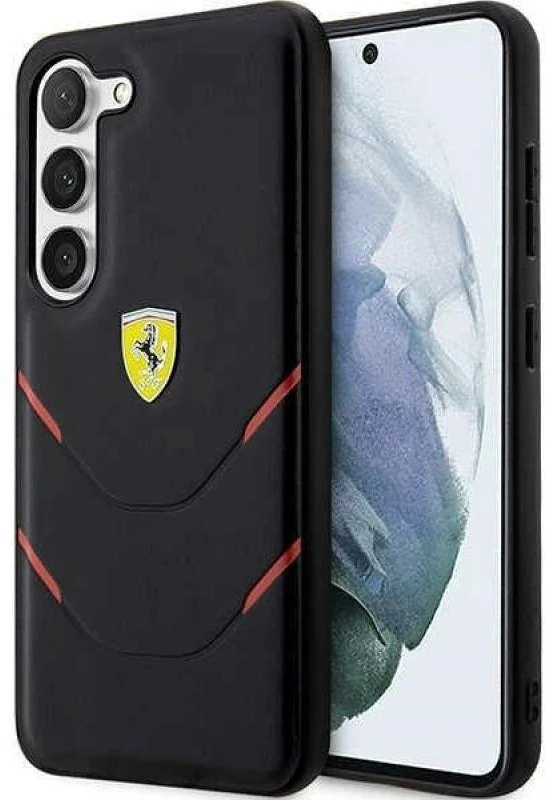 Ferrari FEHCS23MPBAK S23+ S916 juodos spalvos kietas dėklas Hot Stamp Lines