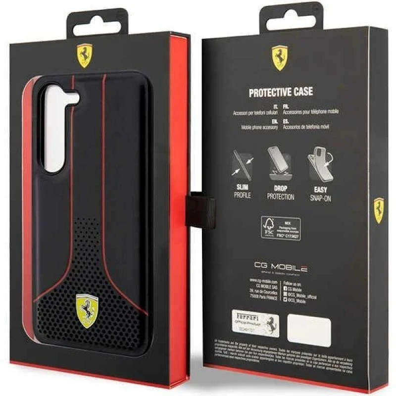 Ferrari FEHCS23MPCSK S23+ S916 juodos spalvos kietas dėklas Perforated 296 P