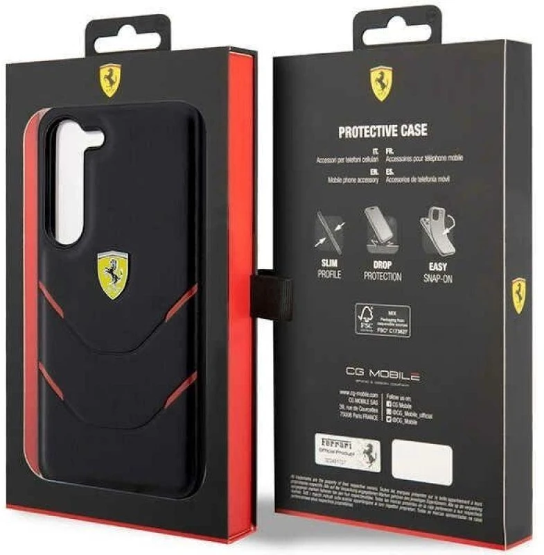 Ferrari FEHCS23SPBAK S23 S911juodos spalvos kietas dėklas Hot Stamp Lines