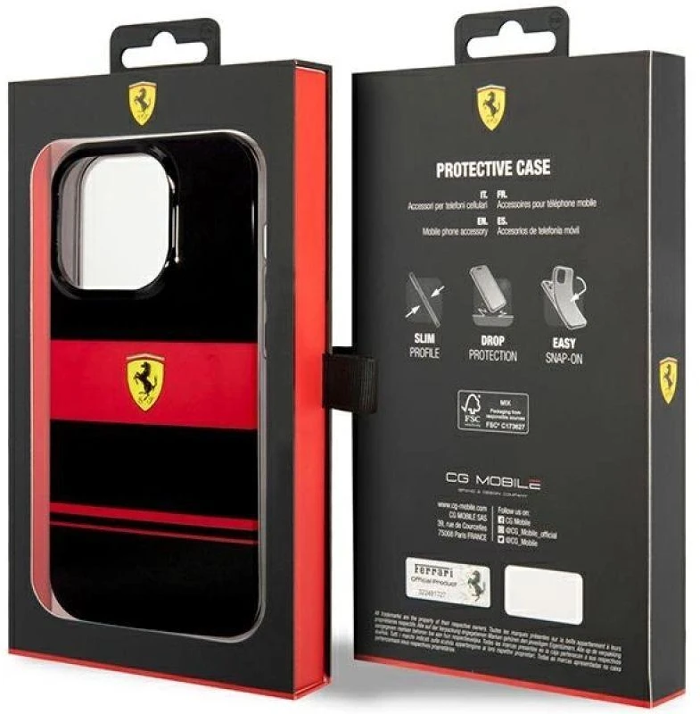 Ferrari FEHMP14LUCOK Apple iPhone 14 Pro 6,1″ juodos spalvos kietas dėklas IMD Combi Magsafe