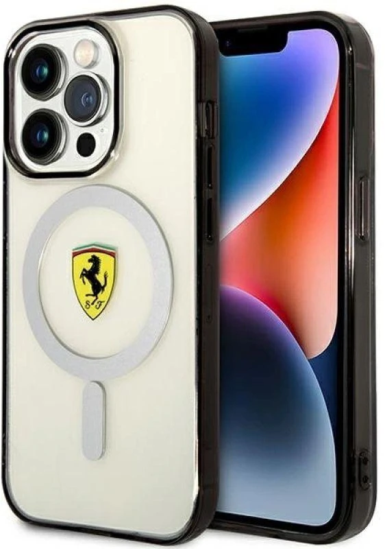 Ferrari FEHMP14LURKT Apple iPhone 14 Pro 6,1″ skaidrus kietas dėklas Outline Magsafe