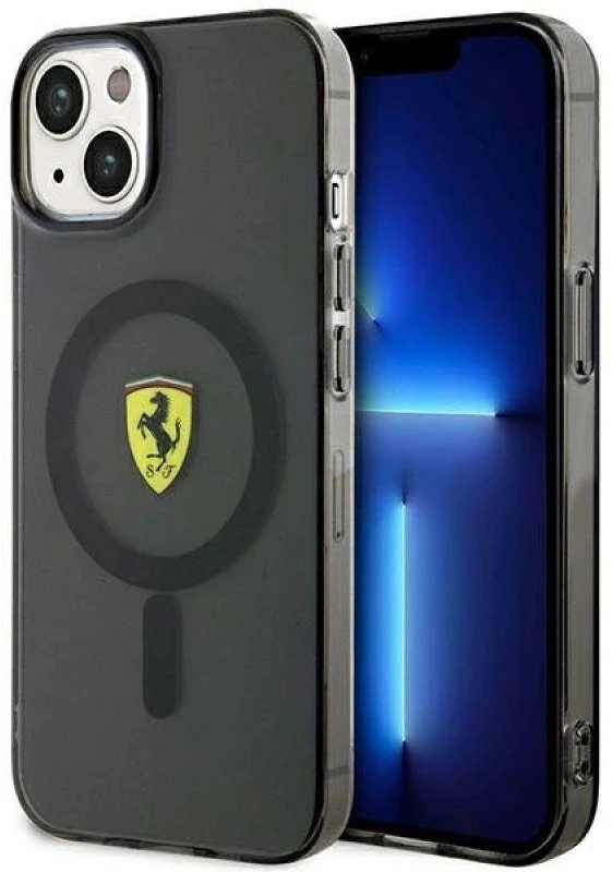 Ferrari FEHMP14MURKK Apple iPhone 14 Plus / 15 Plus 6.7″ juodos spalvos kietas dėklas Translucent Magsafe