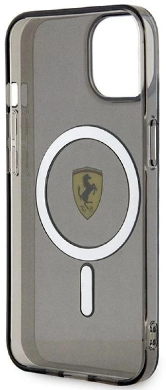 Ferrari FEHMP14SURKK Apple iPhone 14 / 15 / 13 6.1″ juodos spalvos kietas dėklas Translucent Magsafe