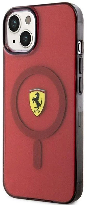 Ferrari FEHMP14SURKR Apple iPhone 14 / 15 / 13 6.1″ red kietas dėklas Translucent Magsafe