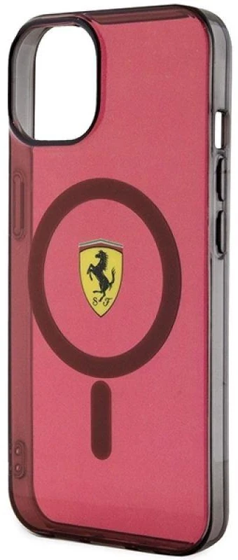 Ferrari FEHMP14SURKR Apple iPhone 14 / 15 / 13 6.1″ red kietas dėklas Translucent Magsafe