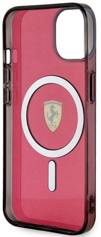Ferrari FEHMP14SURKR Apple iPhone 14 / 15 / 13 6.1″ red kietas dėklas Translucent Magsafe
