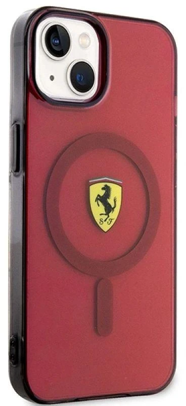 Ferrari FEHMP14SURKR Apple iPhone 14 / 15 / 13 6.1″ red kietas dėklas Translucent Magsafe