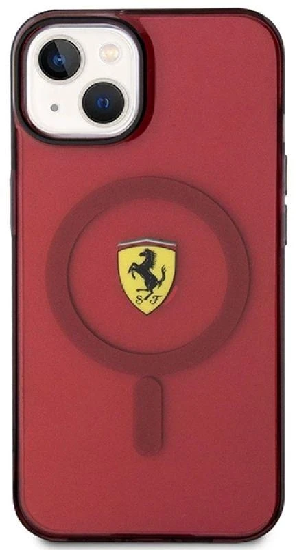 Ferrari FEHMP14SURKR Apple iPhone 14 / 15 / 13 6.1″ red kietas dėklas Translucent Magsafe