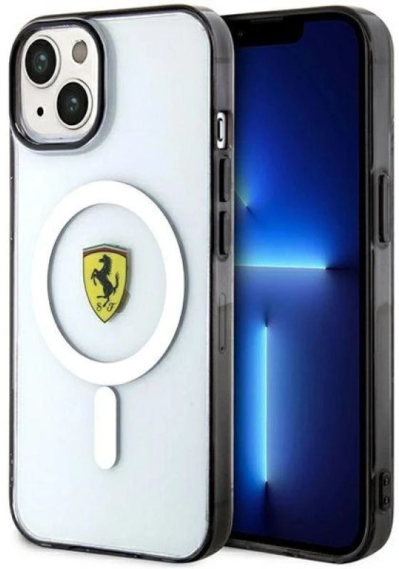 Ferrari FEHMP14SURKT Apple iPhone 14 / 15 / 13 6.1″ skaidrus kietas dėklas Outline Magsafe