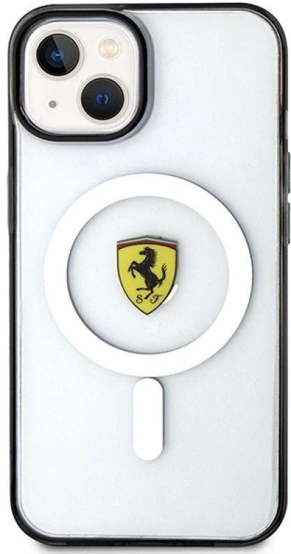 Ferrari FEHMP14SURKT Apple iPhone 14 / 15 / 13 6.1″ skaidrus kietas dėklas Outline Magsafe