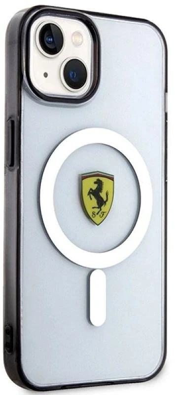 Ferrari FEHMP14SURKT Apple iPhone 14 / 15 / 13 6.1″ skaidrus kietas dėklas Outline Magsafe