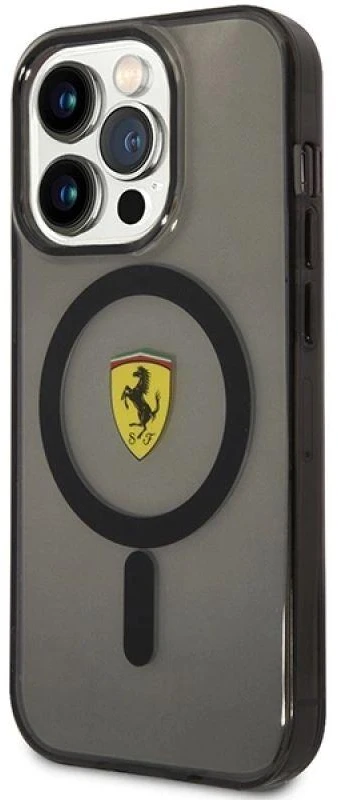 Ferrari FEHMP14XURKK Apple iPhone 14 Pro Max 6.7″ juodos spalvos kietas dėklas Translucent Magsafe