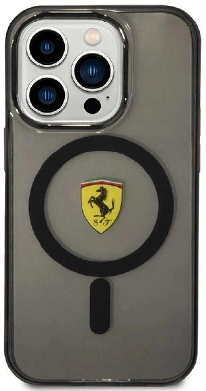 Ferrari FEHMP14XURKK Apple iPhone 14 Pro Max 6.7″ juodos spalvos kietas dėklas Translucent Magsafe
