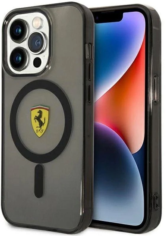 Ferrari FEHMP14XURKK Apple iPhone 14 Pro Max 6.7″ juodos spalvos kietas dėklas Translucent Magsafe