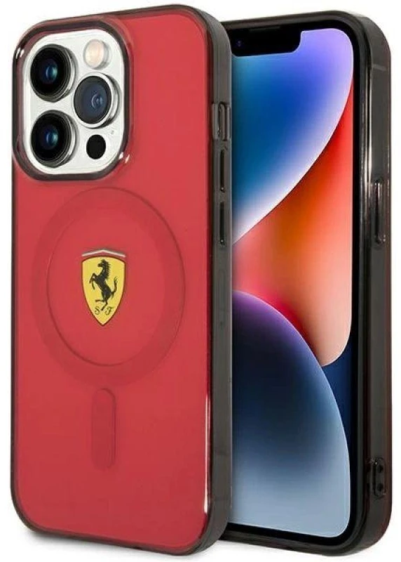 Ferrari FEHMP14XURKR Apple iPhone 14 Pro Max 6.7″ red kietas dėklas Translucent Magsafe
