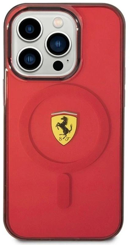 Ferrari FEHMP14XURKR Apple iPhone 14 Pro Max 6.7″ red kietas dėklas Translucent Magsafe