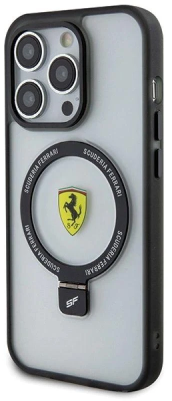 Ferrari FEHMP15LUSCAH Apple iPhone 15 Pro 6.1″ skaidrus kietas dėklas Ring Stand 2023 Collection MagSafe