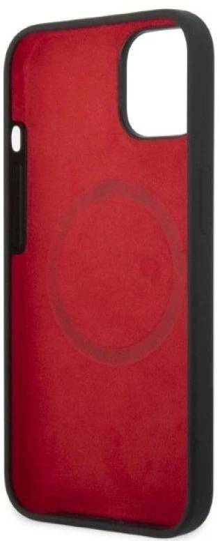 Ferrari FEHMSIP14SBK Apple iPhone 14 6.1" dėklas telefonui juodos spalvos silikoninis Metal Logo Magsafe