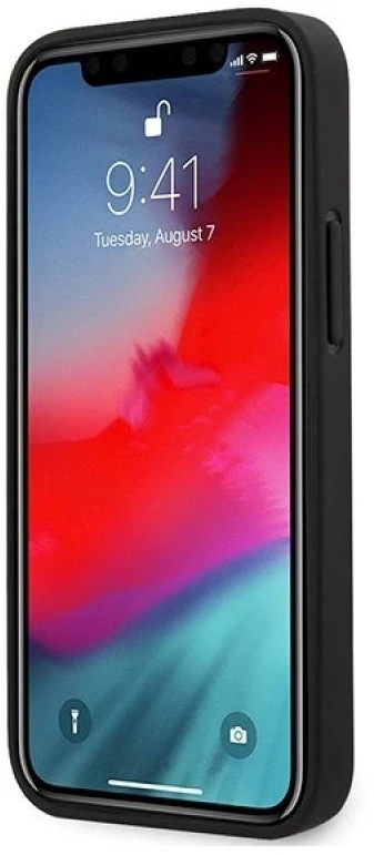 Ferrari FEHQUHCP12SBK Apple iPhone 12 mini 5,4″ juodos spalvos kietas dėklas Off Track Quilted