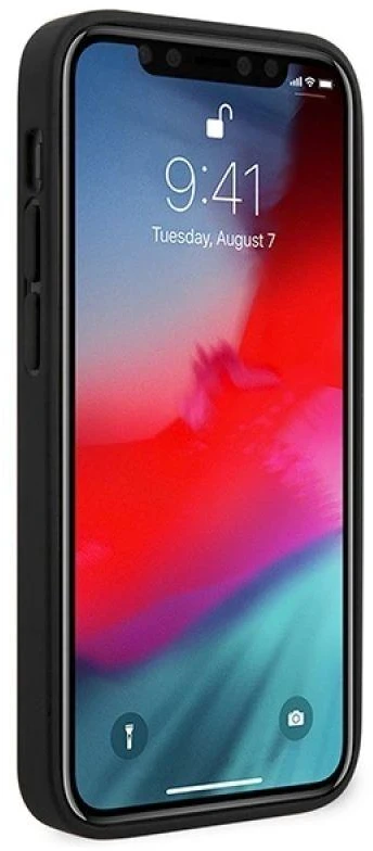 Ferrari FEHQUHCP12SBK Apple iPhone 12 mini 5,4″ juodos spalvos kietas dėklas Off Track Quilted
