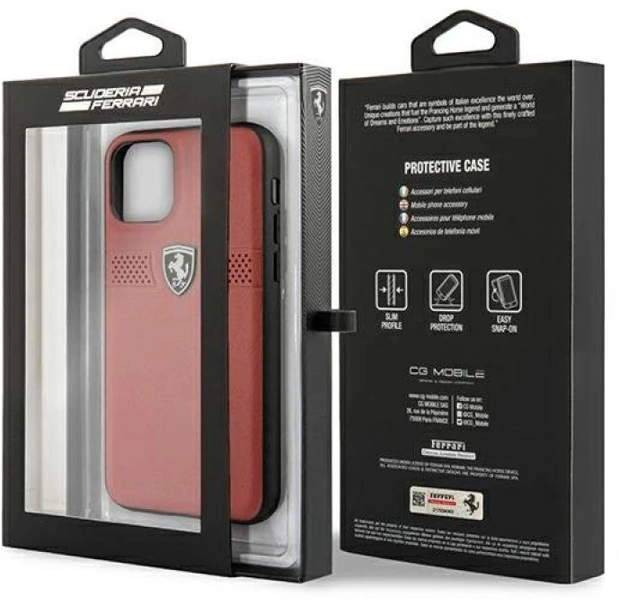 Apple iPhone 11 Pro Ferrari dėklas Off Track odinis (FEOBAHCN58RE) raudonos spalvos