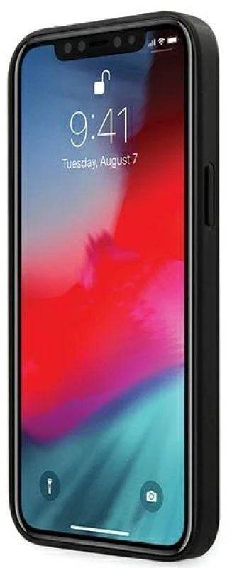 Ferrari FEOGOHCP12LBK Apple iPhone 12 Pro Max 6,7″ juodos spalvos kietas dėklas Off Track Perforated