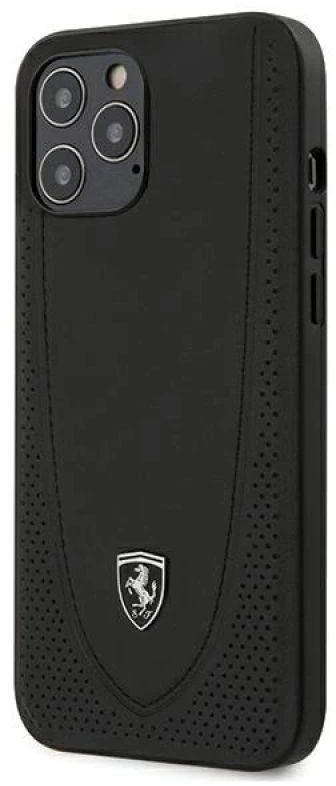 Ferrari FEOGOHCP12LBK Apple iPhone 12 Pro Max 6,7″ juodos spalvos kietas dėklas Off Track Perforated