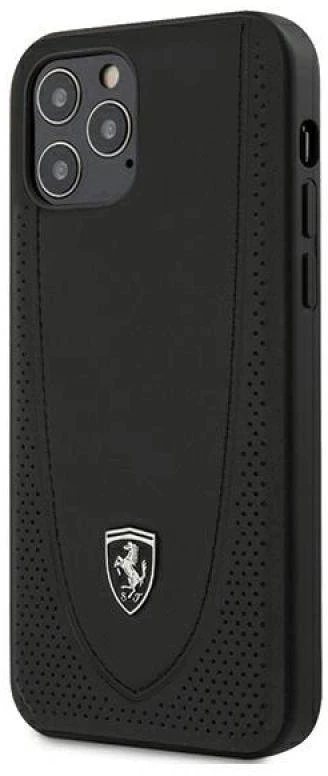 Ferrari FEOGOHCP12MBK Apple iPhone 12/12 Pro 6,1″ juodos spalvos kietas dėklas Off Track Perforated