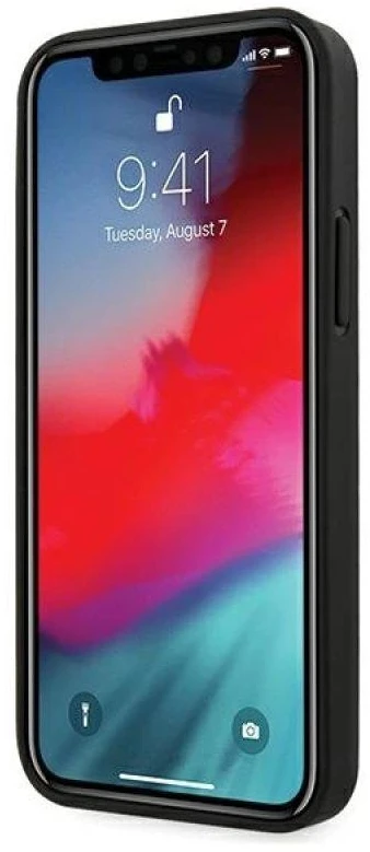 Ferrari FEOGOHCP12MBK Apple iPhone 12/12 Pro 6,1″ juodos spalvos kietas dėklas Off Track Perforated