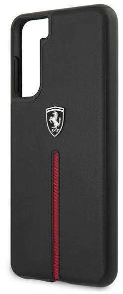 Ferrari FEOSIHCS21MBK S21+ G996 juodos spalvos kietas dėklas Off Track Leather Nylon Stripe