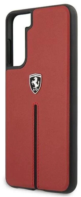 Ferrari FEOSIHCS21MRE S21+ G996 red kietas dėklas Off Track Leather Nylon Stripe