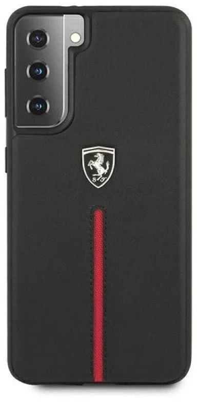 Ferrari FEOSIHCS21SBK S21 G991 juodos spalvos kietas dėklas Off Track Leather Nylon Stripe