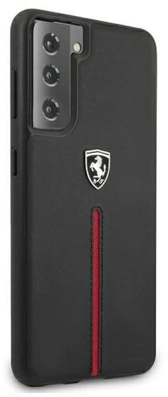 Ferrari FEOSIHCS21SBK S21 G991 juodos spalvos kietas dėklas Off Track Leather Nylon Stripe