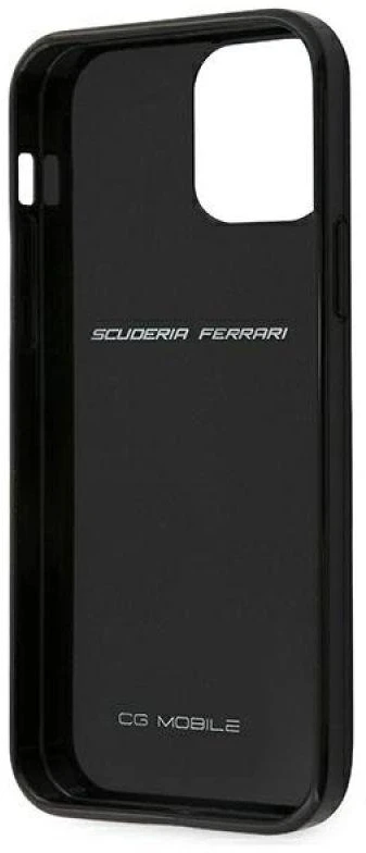 Ferrari FERCAHCP12SBK Apple iPhone 12 mini 5,4″ juodos spalvos kietas dėklas On Track Real Carbon