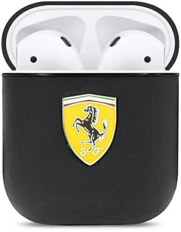 Ferrari FESA2LEBK AirPods dėklas juodos spalvos On Track Leather